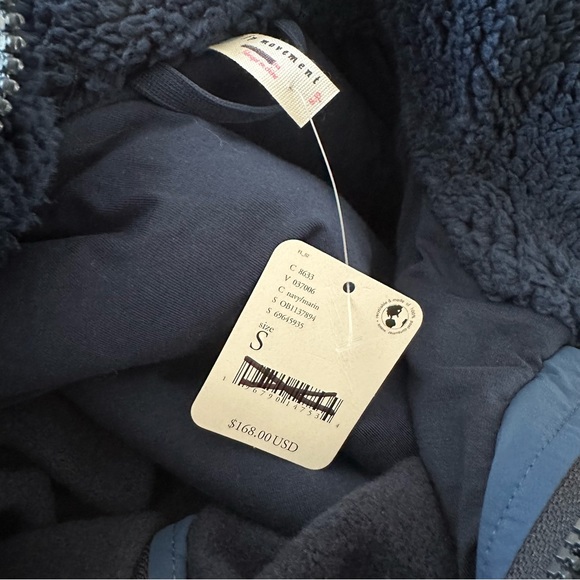 Free People Ain’t She Lovely Jacket Blue Flowy Skirted Fleece Slouchy Boho S - Picture 7 of 7